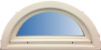 Inåtgående kopplat 2+1 halvrunt fönster trä/alu