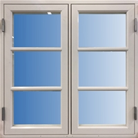 Utåtgående kopplat fönster 2+1 , trä/aluminium
