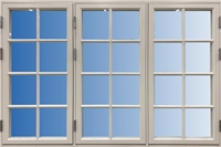 Utåtgående kopplat fönster 2+1, trä/trä